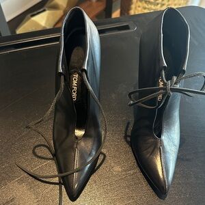 Tom Ford Black Lace-Up Heels
